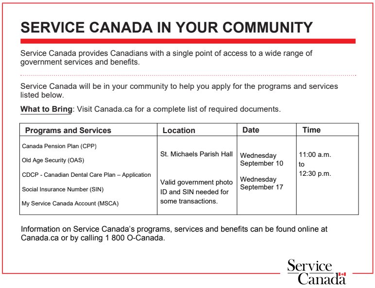 Service Canada in Your Community
